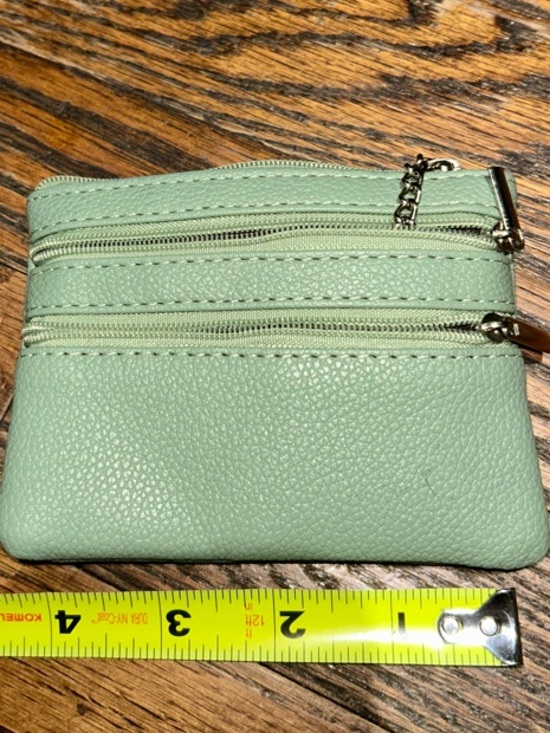 Handbags - Minimal Double-Zip Keychain Coin Purse in Sage Green